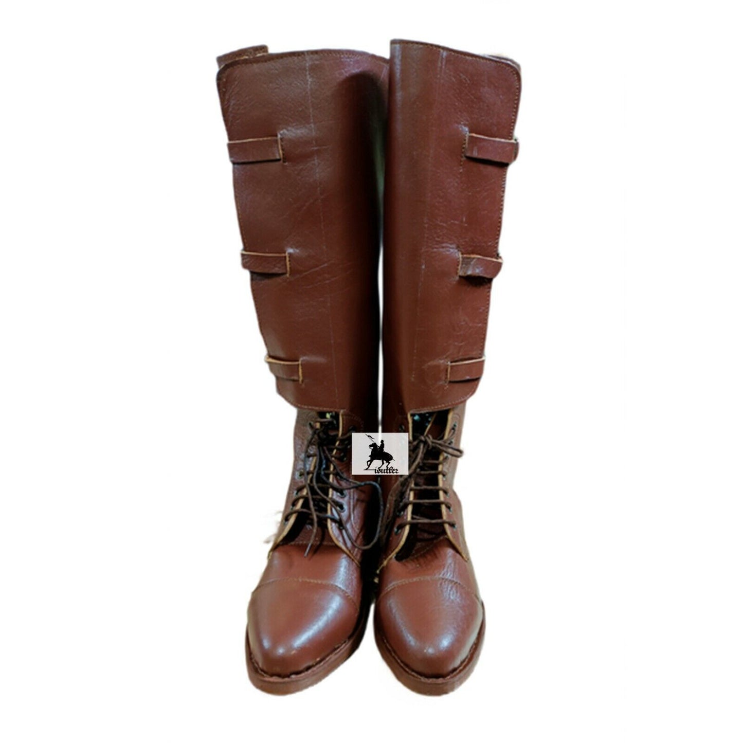 Brown Leather Horse Ridding Boot With Three Buckles | Handmade Leather Boots | Long Boots | Fashion Boots for Men & Women