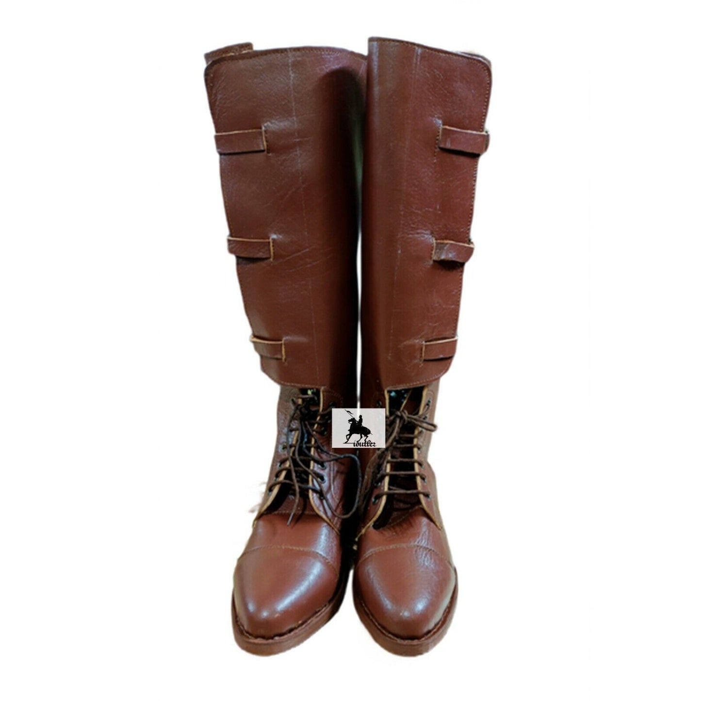 Brown Leather Horse Ridding Boot With Three Buckles | Handmade Leather Boots | Long Boots | Fashion Boots for Men & Women