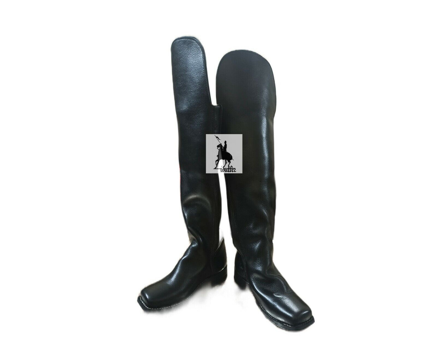 Men's Civil war Shoes Knee Flap Leather Long Boots