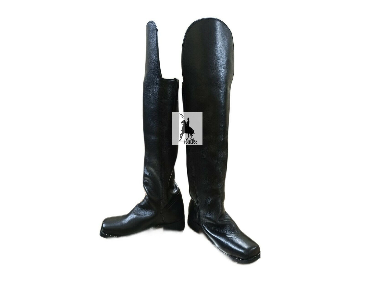 Men's Civil war Shoes Knee Flap Leather Long Boots